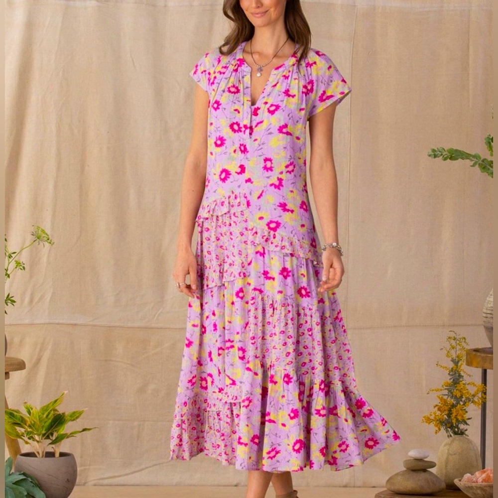 Sundance Floral Maxi Dress - Pink and Yellow NWOT